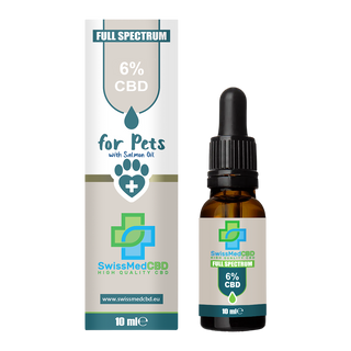 Ulei CBD 6% 'SWISSMEDCBD' cu ulei de ficat de cod | Pentru animale - 10ml.